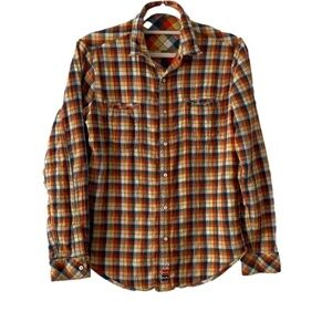 Reversible Billabong plaid flanel snap closure flannel long sleeve plaid shirt M